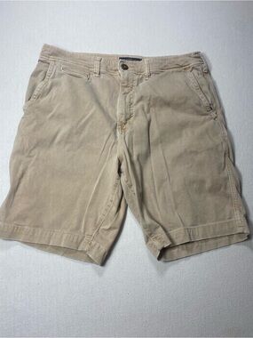 American Eagle Outfitters Beige Flat-Front Chino Shorts
